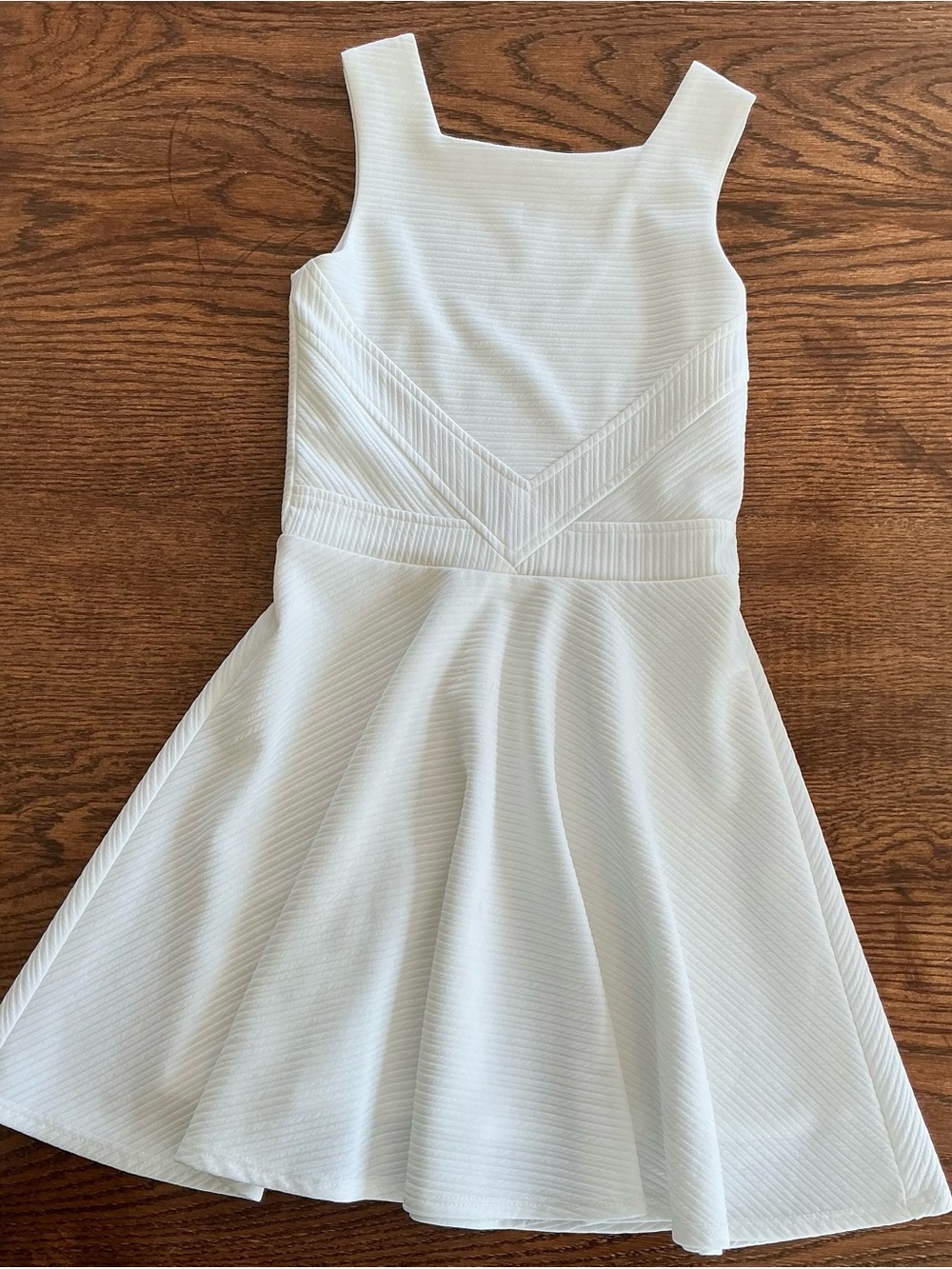 Sally Miller White Textured Fit-and-Flare Girls' Dress